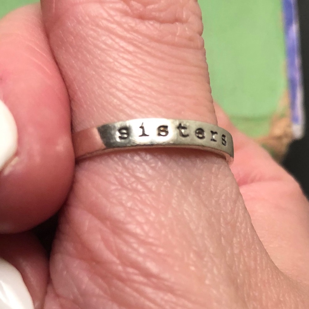 sterling silver 925 sisters ring size 9/10